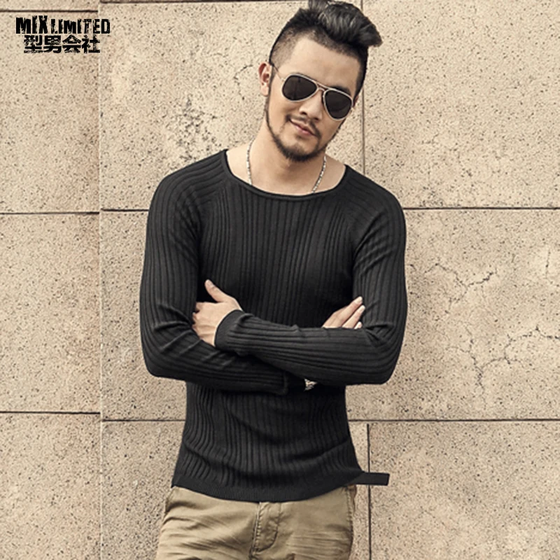 

Men christmas knitted sweater o-neck winter warm bottoming pullovers men knitwear brand design solid fashion style sweater J663