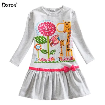 

DXTON Girl Clothes Long Sleeve Kids Dress for Girl Flower Princess Dress with Animal Vestdios 2019 Girls Winter Dress LD6661 Mix