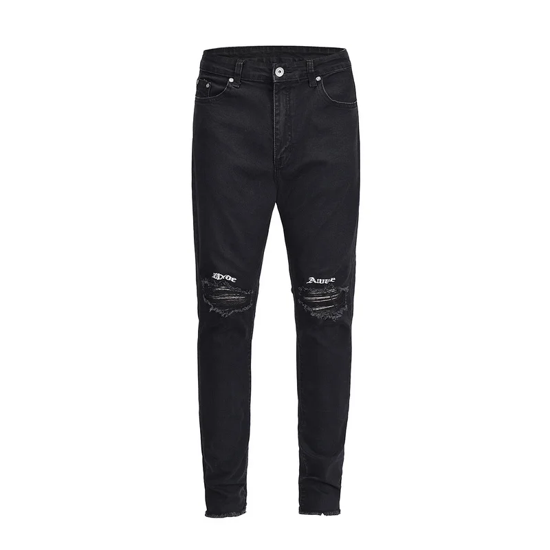 Broken Holes Ripped Embroidery Jeans Broken Holes Ripped Embroidery Jeans