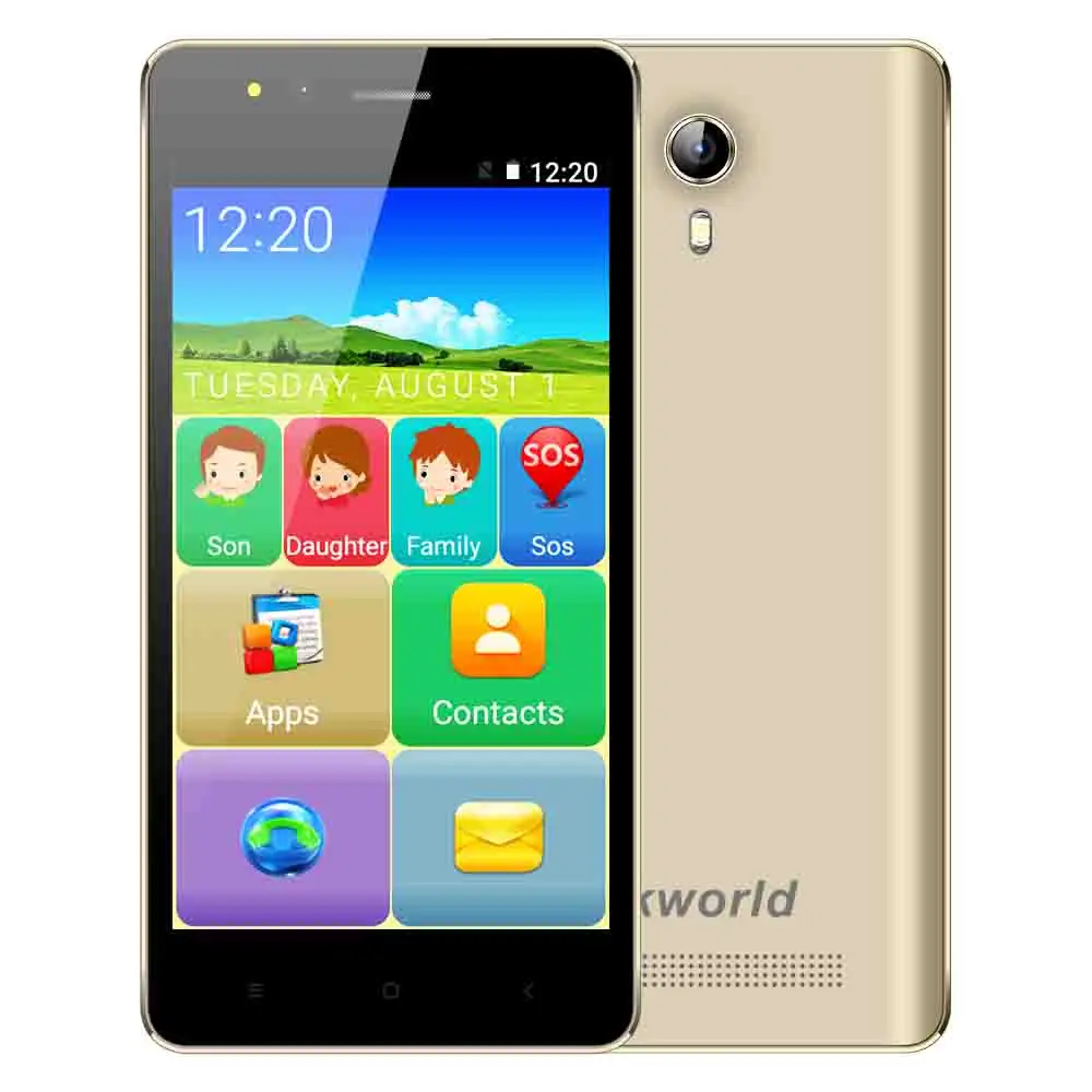 VKworld F1 мобильный телефон 4,5 дюймов 1 ГБ 8 ГБ MTK6580m четырехъядерный Android 5,1 WCDMA с двумя сим-картами fm-радио для пожилых людей громче динамик мобильного телефона - Цвет: gold