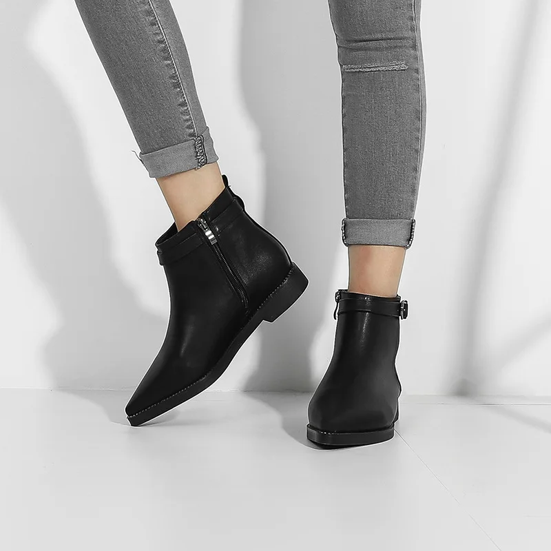 

2018 autumn and winter new British style Chelsea Martin boots single pointed boots rough and bare boots