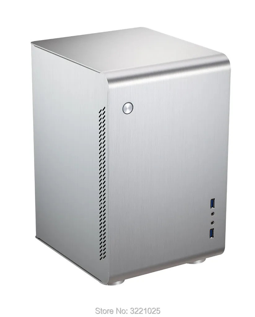 Серебристый алюминиевый мини компьютер Jonsbo U2 ITX чехол для компьютера USB3.0 игровой