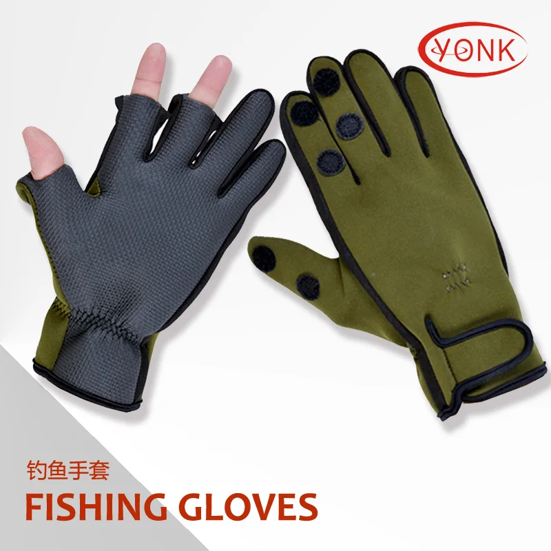 Y10004 3MM Neoprene foldback fingerless waterproof fishing glovesin