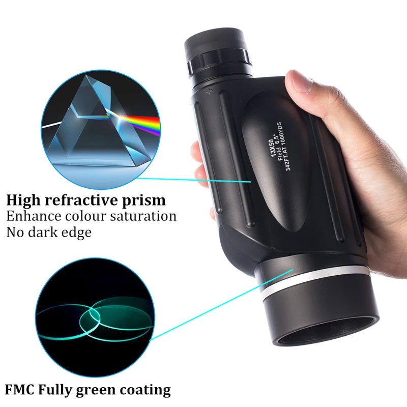 BNISE Monocular Professional 13x50 Hunting Birdwatching Waterproof Monoculo Ninos Portable Telescope for Adult Porro Prism Optik BNISE Monocular Professional 13x50 Hunting Birdwatching Waterproof Monoculo Ninos Portable Telescope for Adult Porro Prism Optik