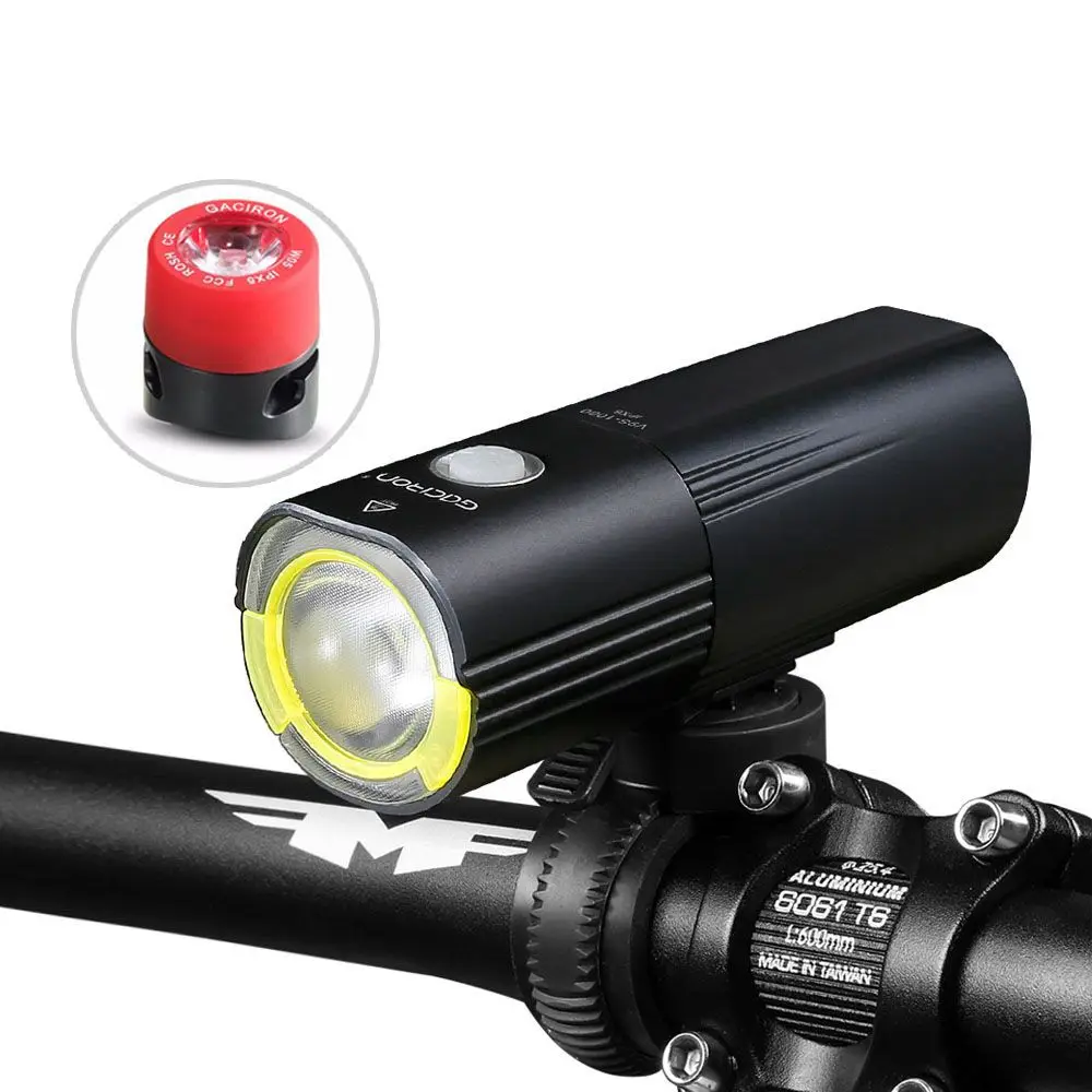 

GACIRON Bicycle light 1000 Lumens Waterproof USB rechargeable MTB cycling Flash Light Front LED Torch Headlight bike accessories