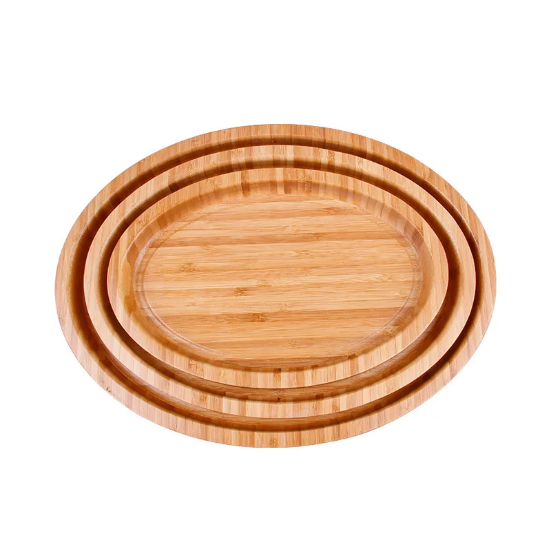 Круглый Форма бамбук кастрюля тарелка для фруктов блюдо, тарелка Чай лоток десертный ужин хлебное блюдо
