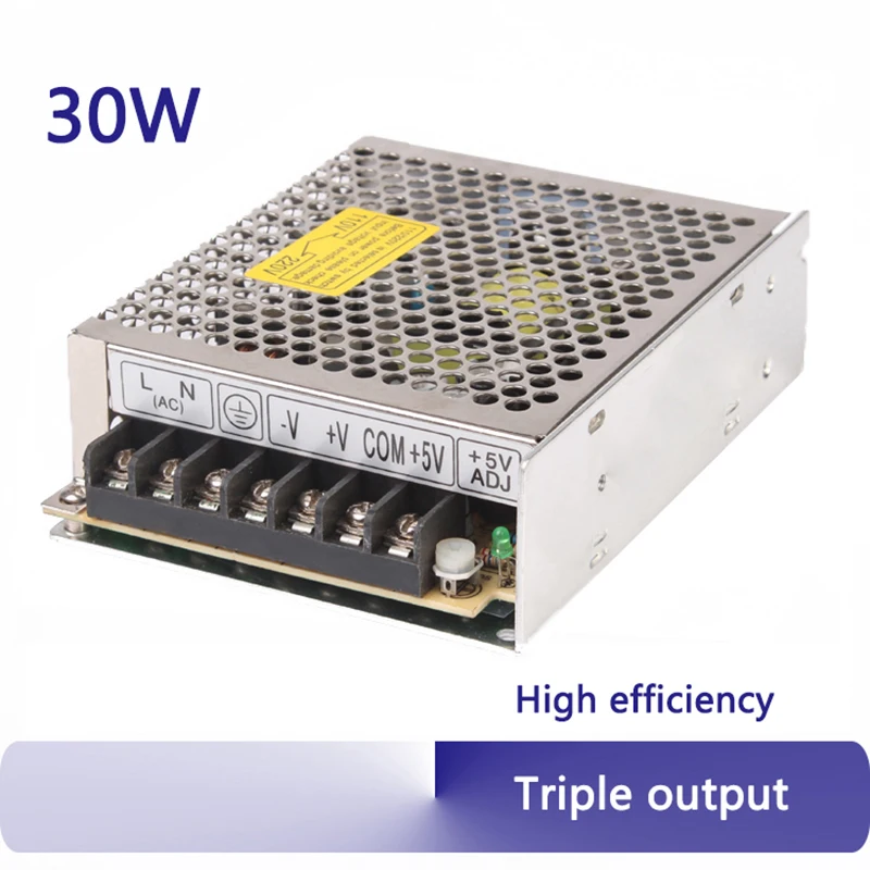 triple output 30w switching power supply dc 5v 12v 5v or dc 5v 12v 12v