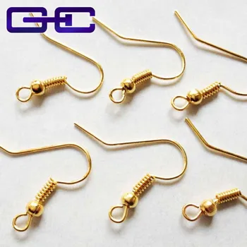 

Wholesale 18k Gold plated French Wire Earring fish Hooks Plain coil ear wire Earrings EARWIRE ,Free Shipping!
