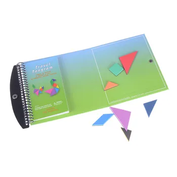 

1pack Challenge IQ Montessori Educational Book For Kids Children Gift 16cm 150 Puzzles Book Magnetic Tangram Toys