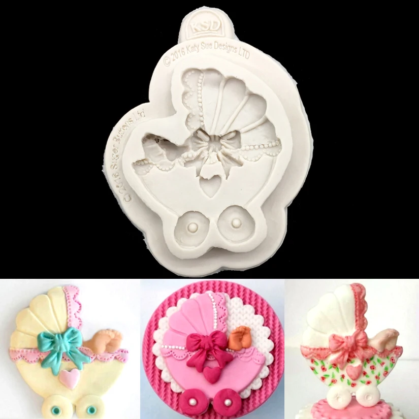 

The Pram Shapes Silicone Sugarcraft Mould, Fondant Cake Decorating Tools Bakeware