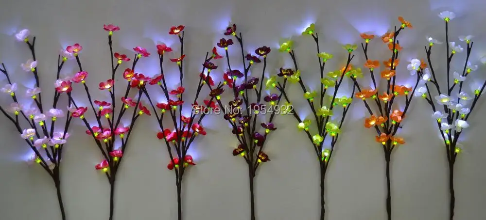 

LED Battery Blossom Plum Branch Light 20" 20L White LED light up Blossom Branch 7 Colors of Blossom Plum for you to Choice