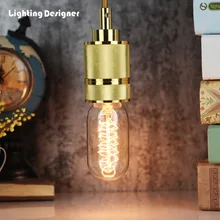 T45 трубный из углеводорода лампа накаливания Эдисона E27 220 V 40 W спиральная нить теплый белый специальный Стиль лампа янтарного цвета Стекло CE по ограничению на использование опасных материалов в производстве