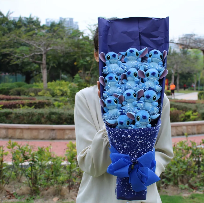 Kaufen Neue Stich Plüsch Spielzeug Anime Lilo und Stitch Weiche Stofftier Puppen Kawaii Stich Plüsch bouquets Für Kinder Geburtstag Geschenke keine box