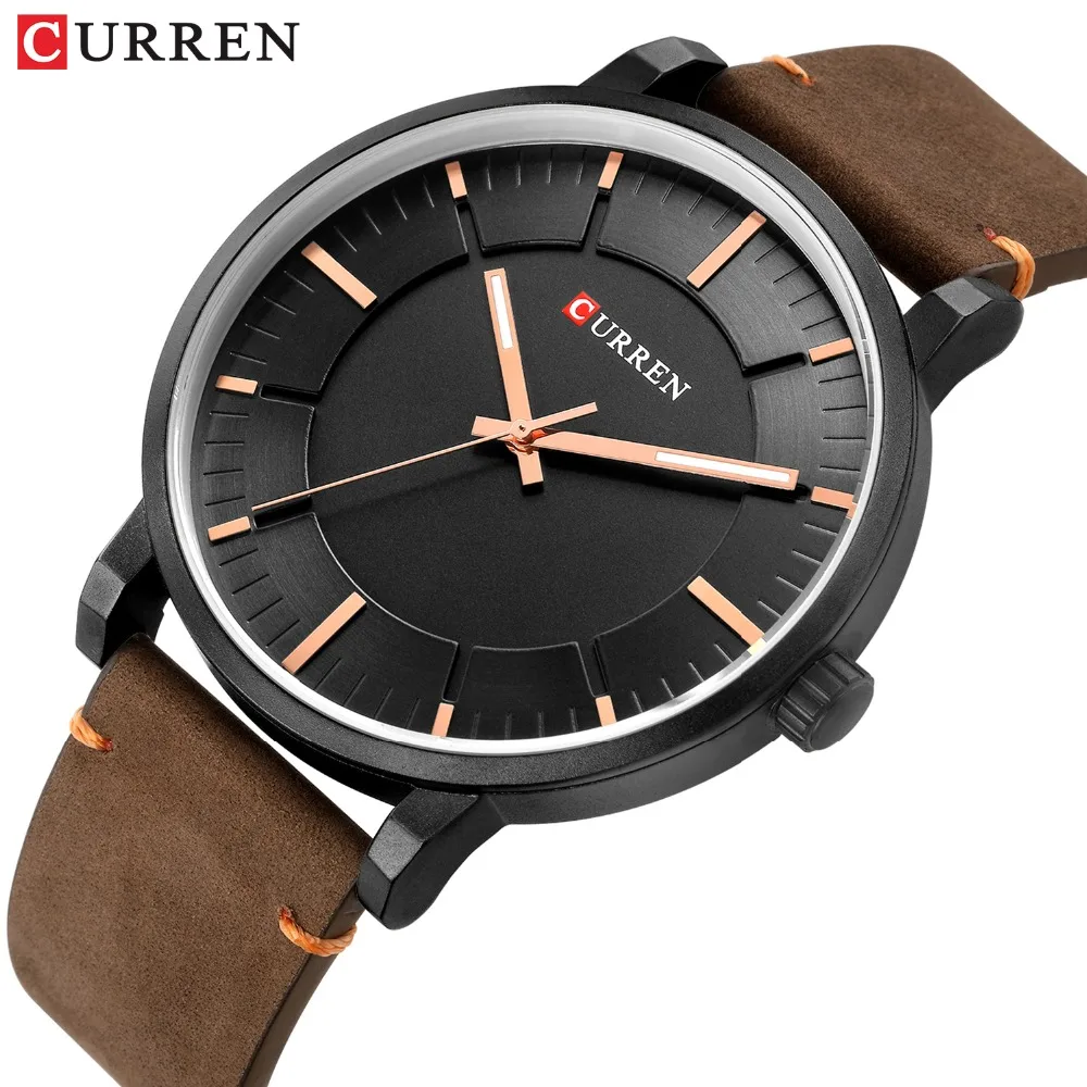 

Mens Watches Simple Fashion Analog Quartz CURREN Casual Business Leather Wristwatch Male Clock Classic Men's Watch erkek saati