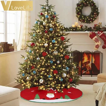 

Christmas Tree Skirt Santa Tree Skirt Crochet Pattern 90cm Decorations for Home New Year Red Christmas Tree Skirt