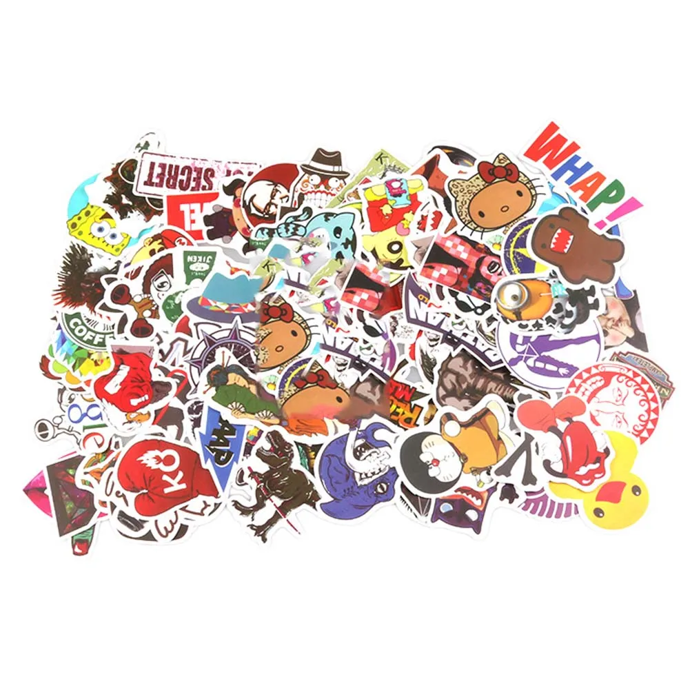

100 Pieces Colorful Car Sticker The Blessing Bag Burst Personality Singles Car Motorcycle Trolley Cartoon Car Sticker