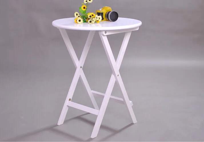 Wooden Folding Round Table 70cm 3 Colors White Natural Coffee Wooden Folding Round Table 70cm 3