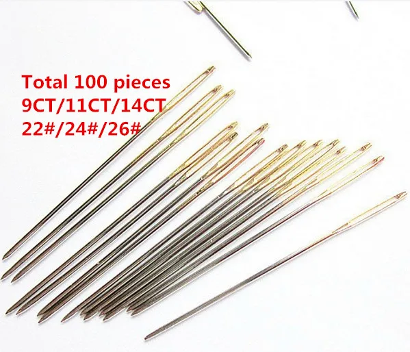 

Embroidery Needle Factory Shop 22# 24# 26# 9CT 11CT 14CT Cross Stitch Needle Total 100 pieces High Quality