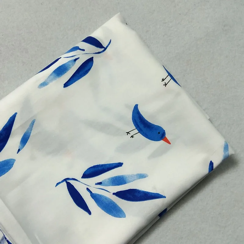 

Japanese Kimomo Lucky Blue Bird Printed 100% Cotton Fabric Animal Patchwork baby cloth apparel dress quilting home decoration