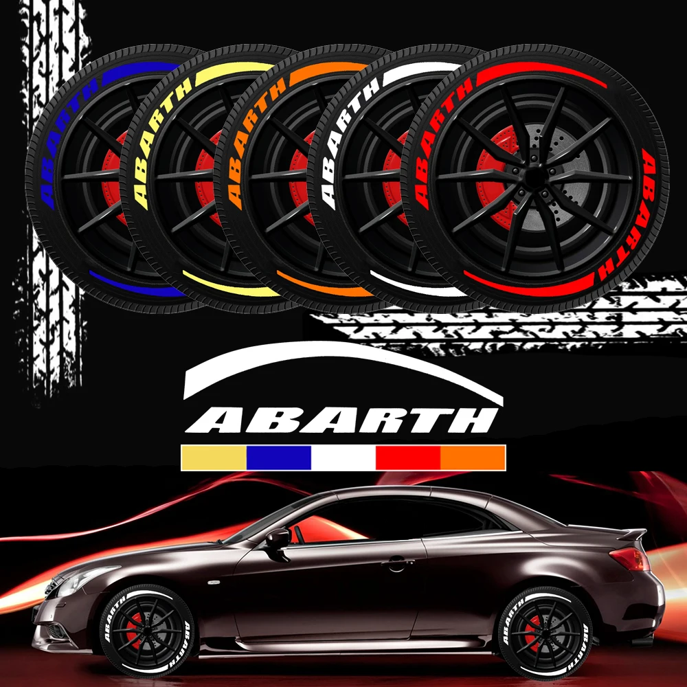 

Car Wheel Stickers Tire Abarth Logo 3D Sticker Letter Custom emblems For Fiat Punto 500 Stilo For Abarth Ducato Palio Bravo Etc.