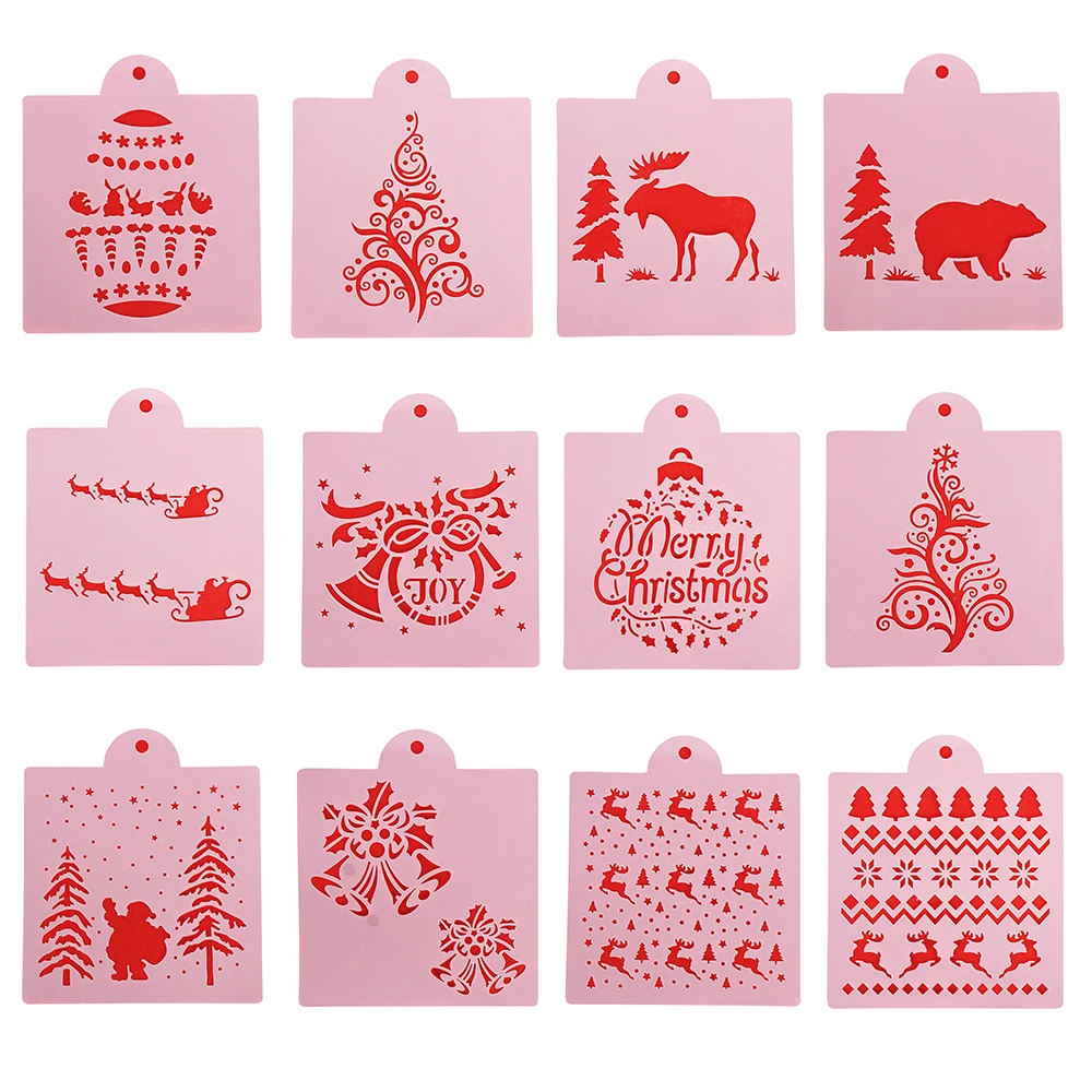 

New 12PCS/set Craft Layering Stencils For Walls Painting Scrapbooking Stamp Album Decor Embossing Card Templetes