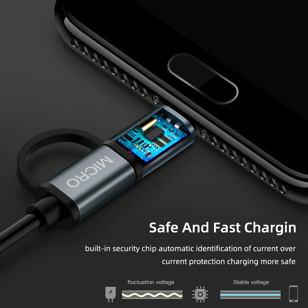 2 в 1 4A USB кабель с разъемом Micro Type C для быстрой зарядки и Samsung S9 S8 Huawei P20 Xiaomi Mi6
