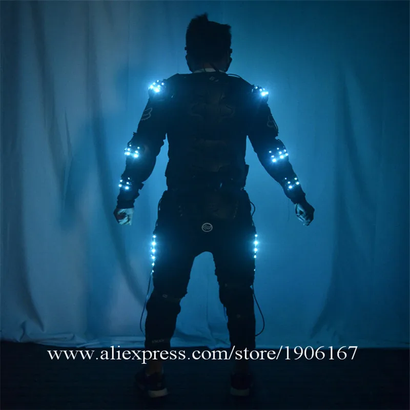 New arrived RGB color LED armor LED Suits Robot Costume LED Luminous Clothing For Night Clubs Party KTV05