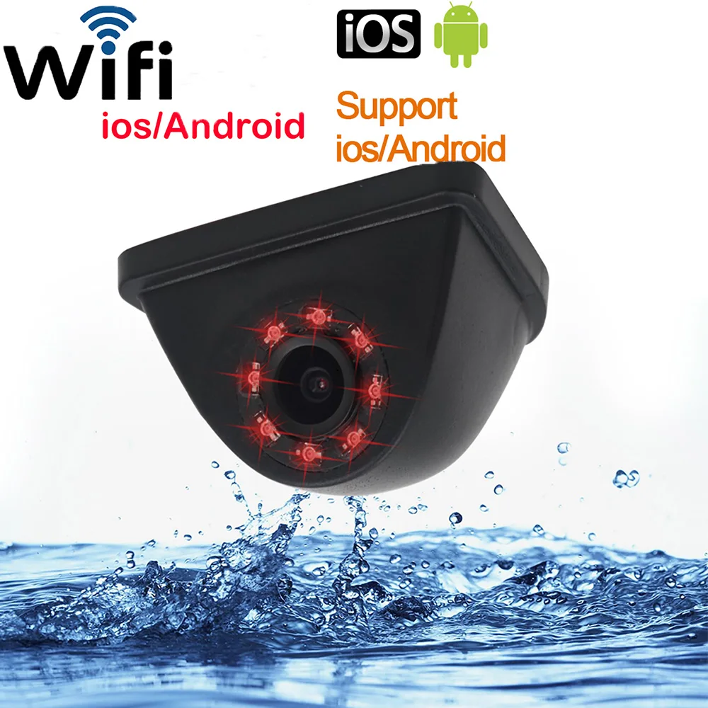 

HD WIFI Reversing Camera Night Vision Car Rear View Camera Mini = Waterproof Driving Recorder For IPhone Android
