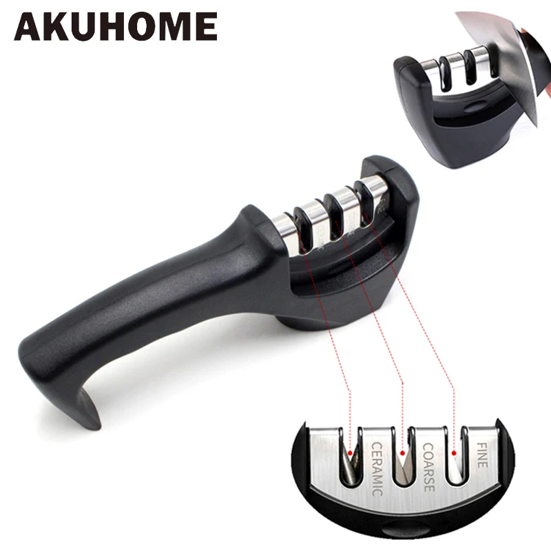 

3 In 1 Professional Knife Sharpener Diamond Tungsten Steel Carbide Ceramic Knife Sharpening Kitchen Tools