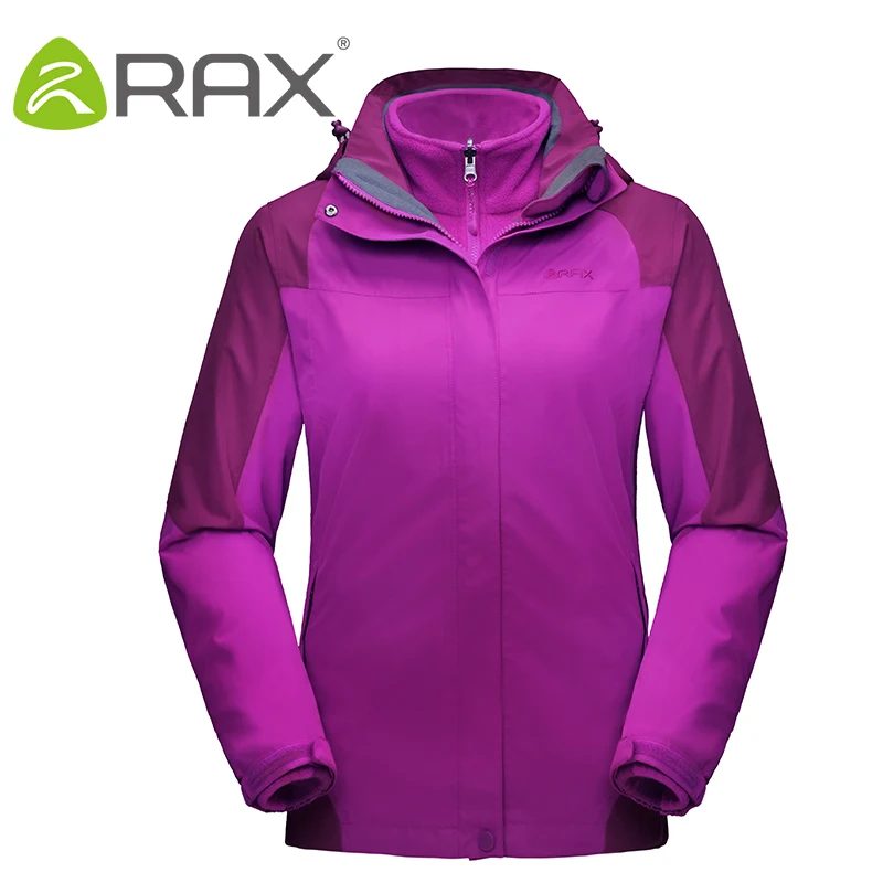 Rax походные куртки мужские водонепроницаемые ветрозащитные теплые походные куртки зимние уличные походные куртки женские термопальто 43-1A058 - Цвет: purple women