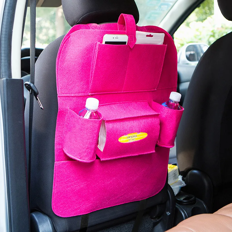 

Wholesale 8 Colors Good Quality Felt Car Back Seat Organizer Car Storage Bag Car Seat Accessories Car Seat Back Bag