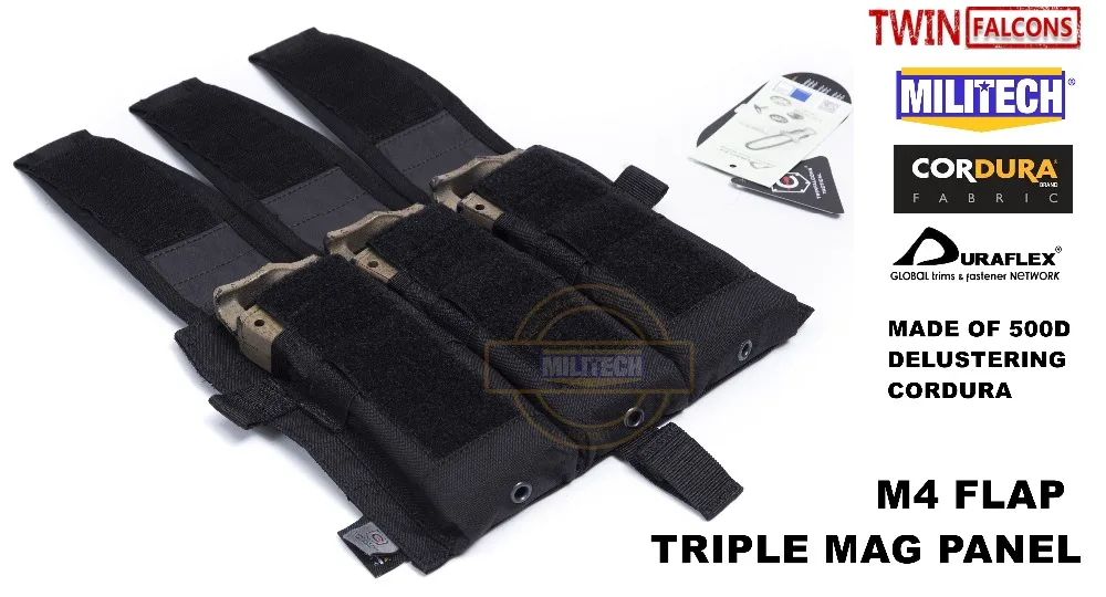 MILITECH TWINFALCONS TW Delustered Cordura Crye CP съемный лоскут тройной M4 Mag Pouches панель для AVS CPC JPC 2,0 FCSK 2,0