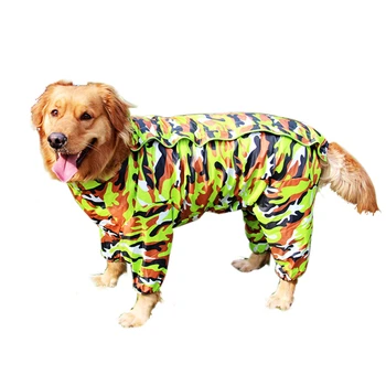 

Camouflage Big Dog Raincoat Waterproof Pet Products For Large Dogs Dog Rain Poncho Hooded Jacket Plaid Large Dog Clothes