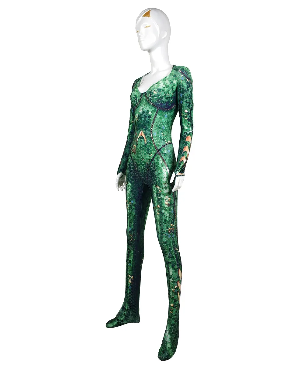  Mera Costume Aquaman Film Version Mera Cosplay Bodysuit 3D Imprimer Lycra Spandex Zentai costume Halloween Party suit