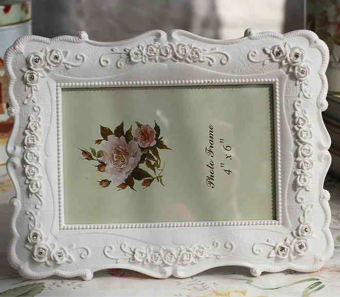Белая Роза пасторальная фоторамка алмазная Роза рамки креативные фото отделка рамы 6-10 дюймов S
