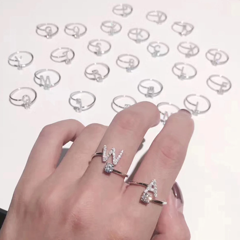 EVERLEAD popular fashion letter finger rings for women engagement ring set wedding love couple wholesale lots bulk (2)