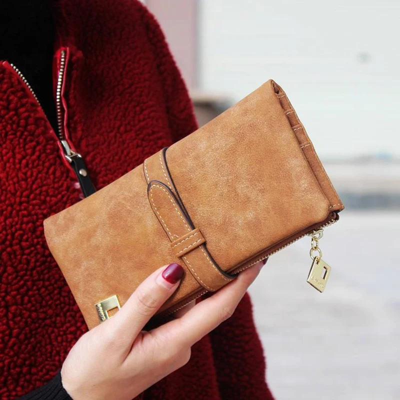 

Famous Brand Women Long Wallets Pu Leather Wallet Female Purse Matte Ladies Wallet Women Clutch Bag Wristlet Card Holder WWS075
