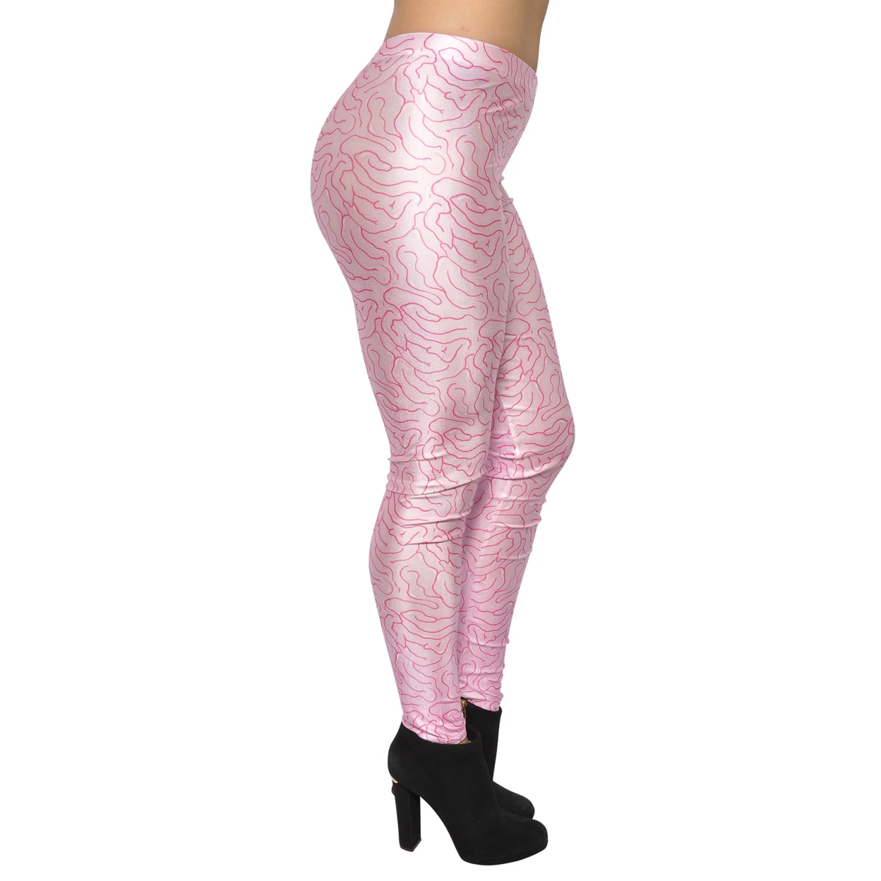 Women's Brains Leggings Large Pink (2)