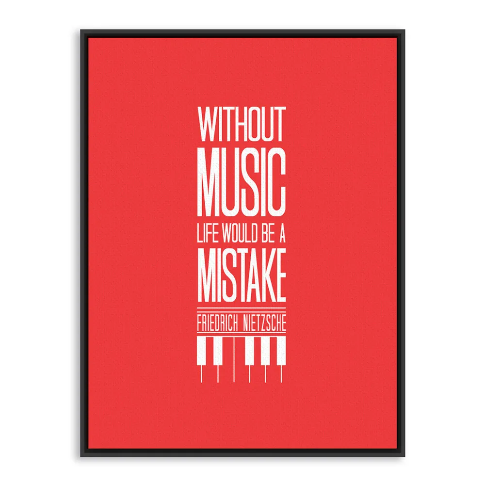 Minimalistischen Schwarz Weiß Motivation Typografie Musik Leben