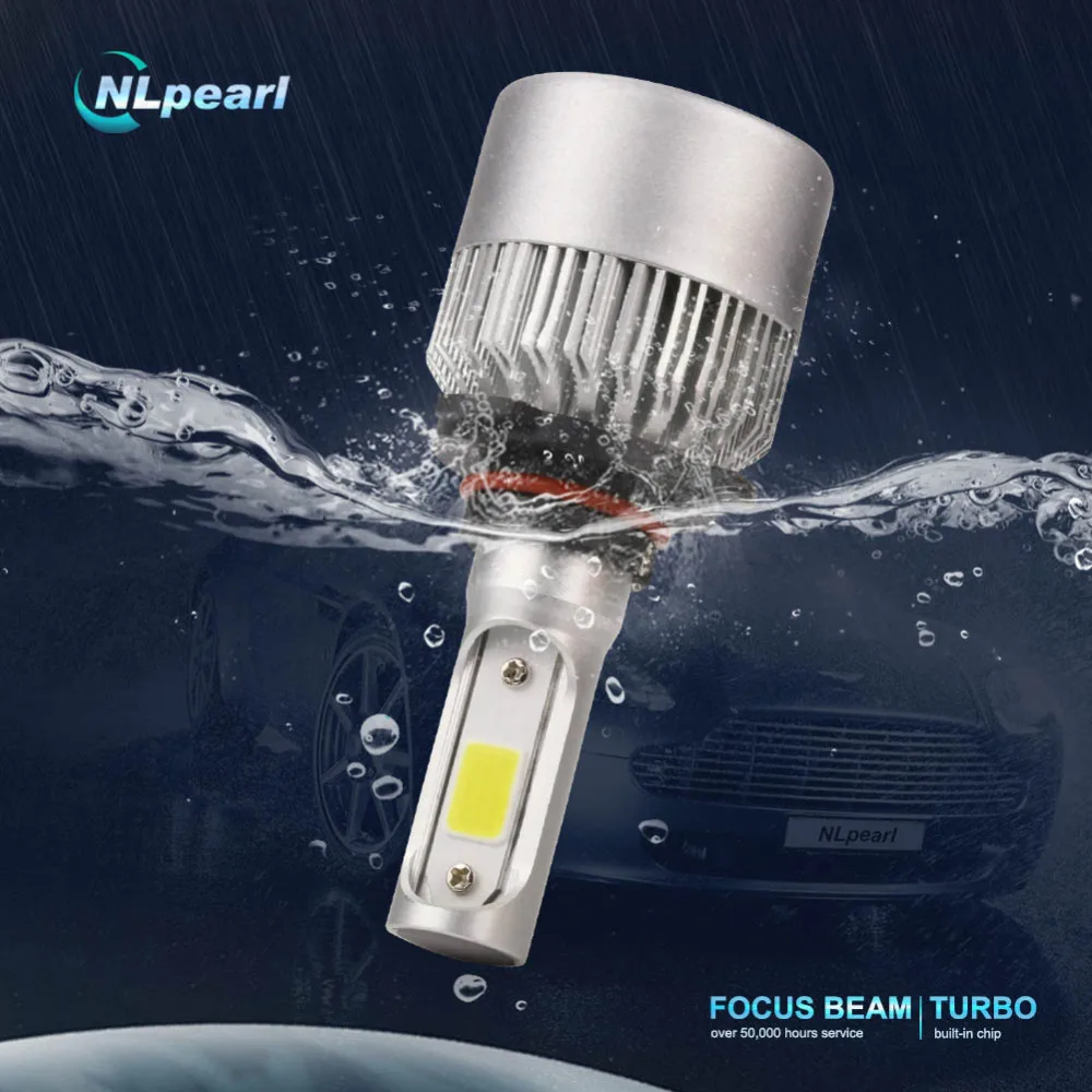 NLpearl 2 шт. 8000LM/пара 6500 к S2 COB точечный светодиодный 9005 лампы H7 H1 H11 H3 H13 9006 H4 HB3 фары для