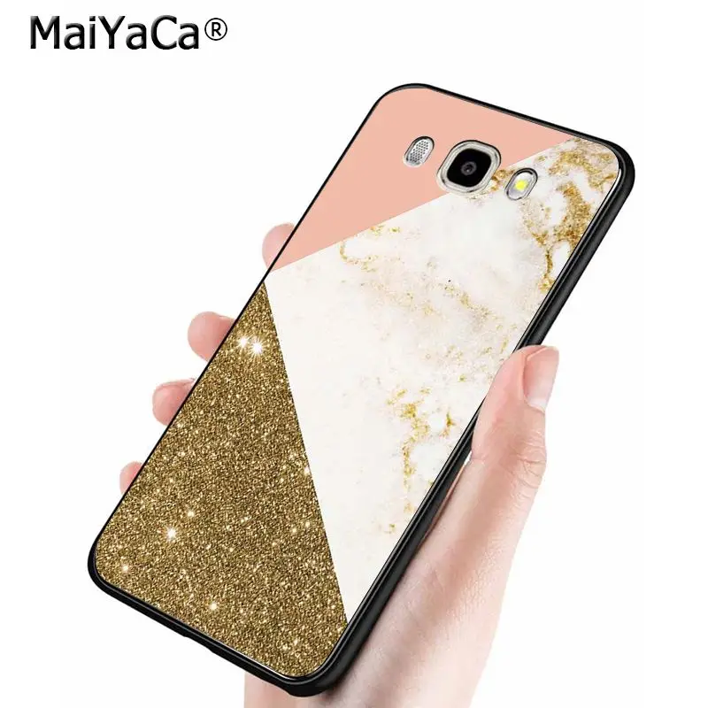 Fashion Geometric Splice Pattern Marble gold pink marble stone