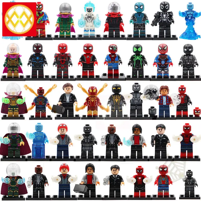 

Single Ghost Rider Spiderman Mysterio Agent Venom Spider Man Far From Home Peter Park Marvel Building Blocks Kids Toys KT1028