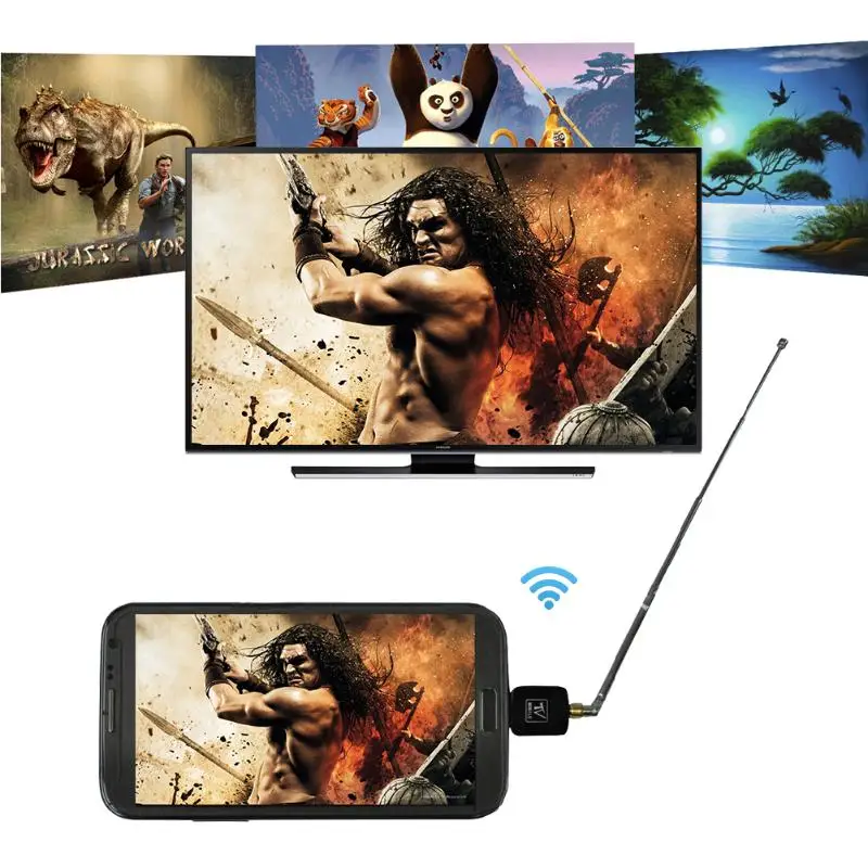 1 шт. черный мини микро USB 2,0 DVB-T цифровой ТВ-тюнер, приемник для телефона Android Tablet PC Аксессуары для автомобильной электроники