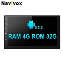Navivox 2 din универсальный радио автомобиля Android 8,0 PX5 Ram 4G Cortex A53 мультимедийный плеер GPS Радио стерео аудио для nissan