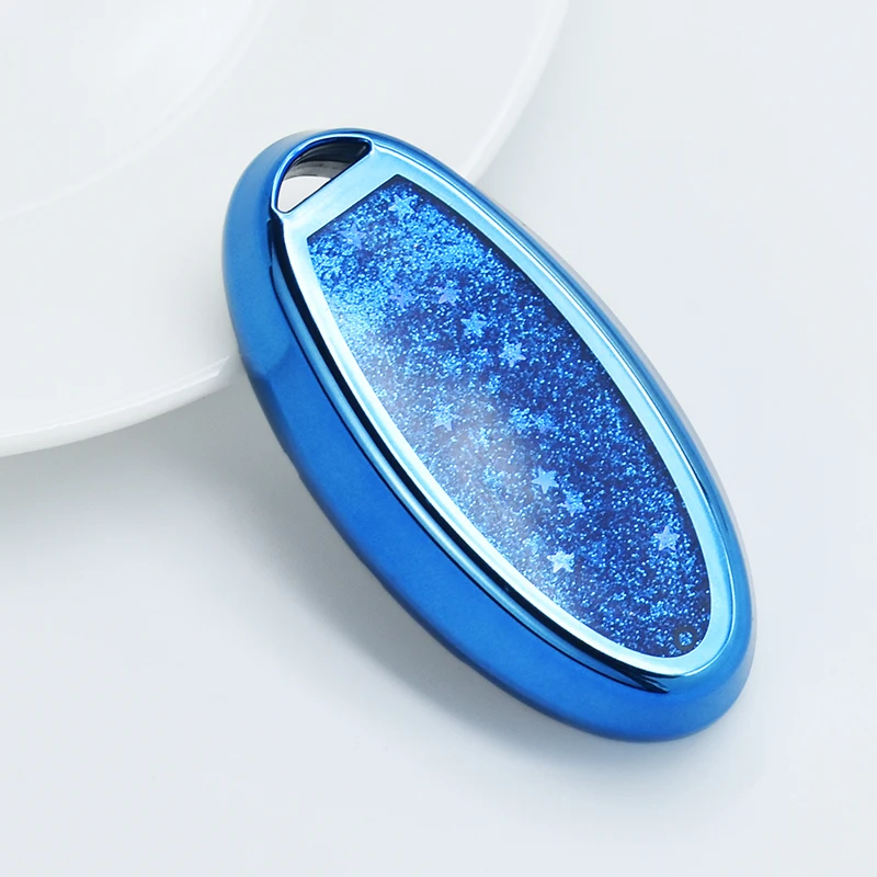 

Car women men quicksand Key Cover Holder Case Pocket For Nissan Almera Juke Navara Frontier Qashqai X-TRAIL lady style