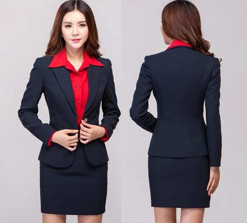 New Elegant Professional Formal Women Career Suits For Business Work Wear Blazer Suits Coat& Skirt Plus Size XXXL