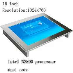 15 дюймов сенсорный экран промышленных Планшеты PC Двухъядерный процессор промышленный компьютер безвентиляторный все в одном ПК