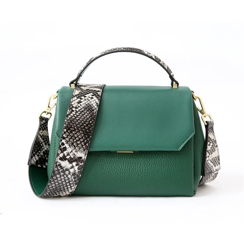 

LANVERA 2018 Spring Women's Bag Wide Python Pattern Strap PU Leather Crossbody Bag Women Handbags ZI175801