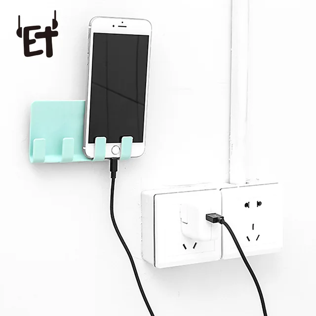 ET Wall Phone Charging Holder Multifunctional Wall Mount Mobile Phone