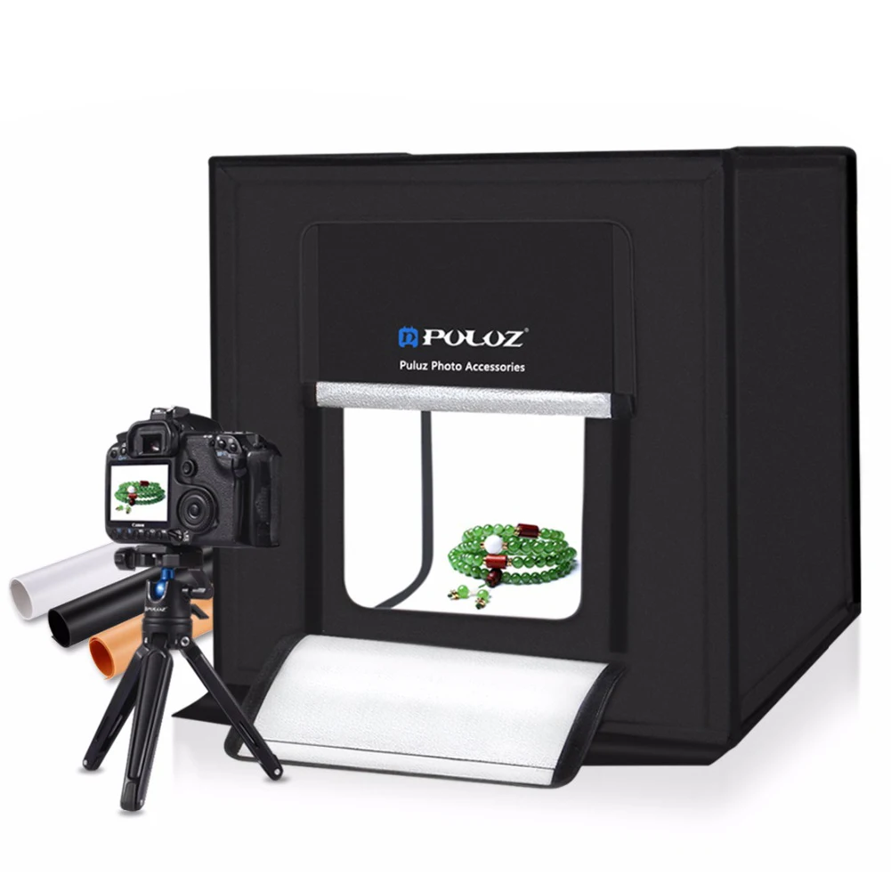  PULUZ 40*40cm Mini LED Photo Studio Softbox Photography Soft Box EU Plug LED Photo Box Lighting Stu - 32851934645